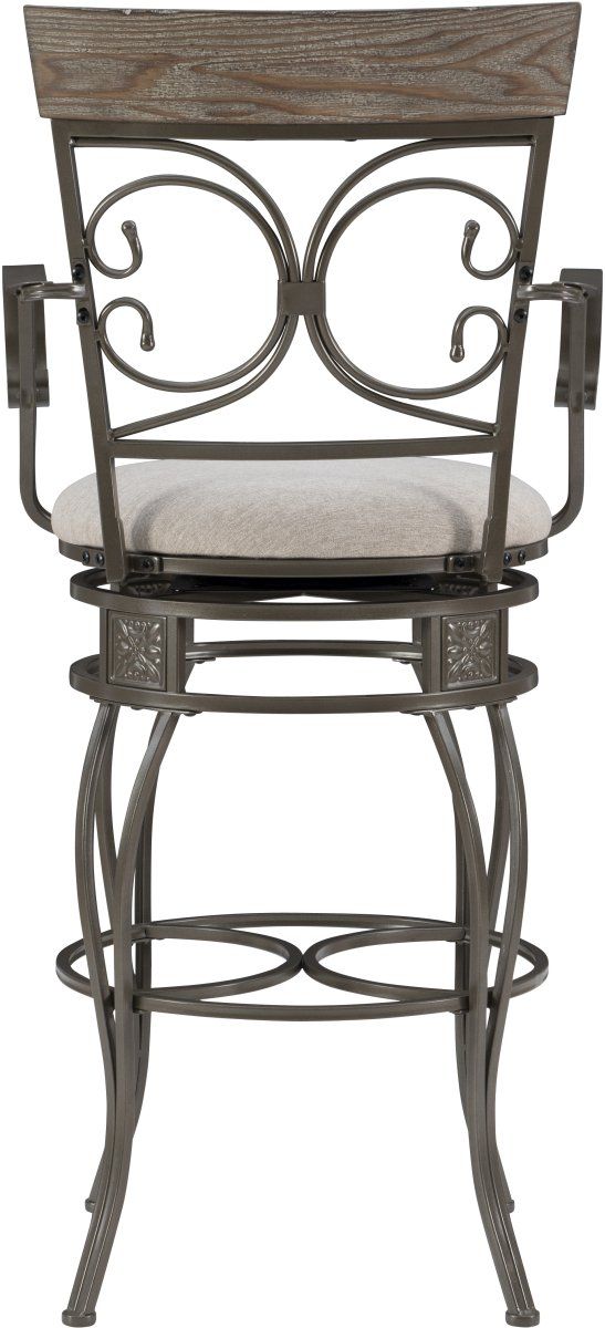 Powell® Beeson Grey Wash/Pewter Big and Tall Barstool-4