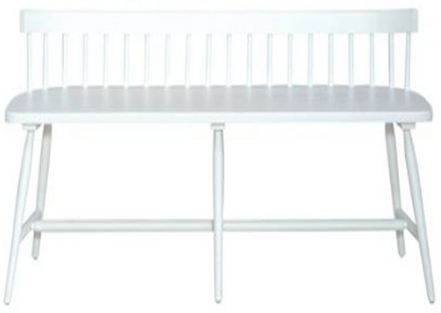 Liberty Furniture Capeside Cottage Porcelain White Spindle Back Dining Bench-1