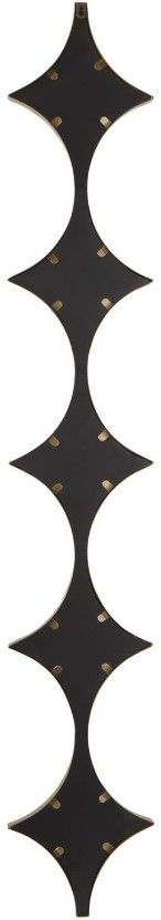 Deco Marche Gold Slim Stacked Chain 5-Layer Wall Mirror with Diamond Pattern-1