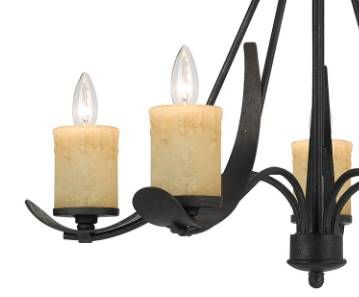Cal® Lighting & Accessories Morelis 5-Light Black Smith Chandelier-1