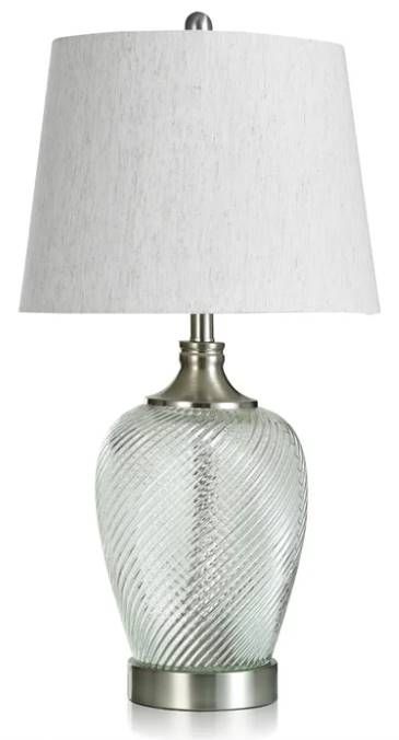 Stylecraft Brushed Steel/White Table Lamp-0