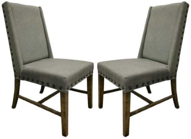 International Furniture Direct Loft Brown Gray Upholstered Side Chair-3