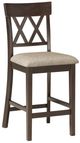 Homelegance® Balin Dark Brown Counter Height Chair Double X-Back-0