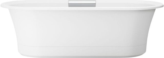 KOHLER® Volute® White 63" x 28.38" Oval Freestanding Bath with Base-1