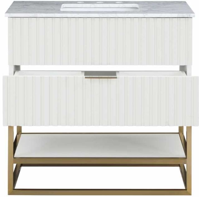 Meridian Furniture Monad Brushed Gold/White 36" Bathroom Vanity-3