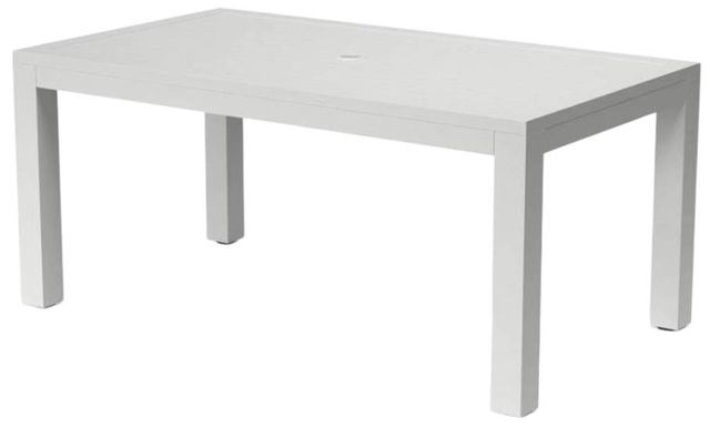 Sunset West Naples Satin White Metal Rectangular Outdoor Dining Table-1