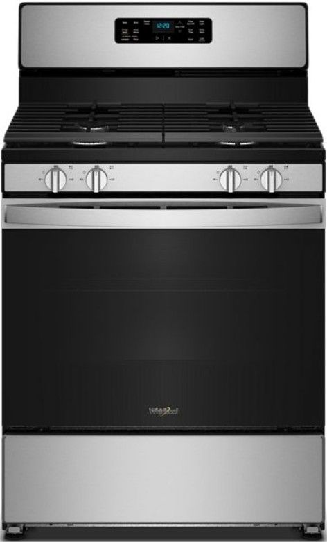 Whirlpool® 30” Stainless Steel Freestanding Gas Range with Crispy Mode and Dishwasher Safe Grates-0