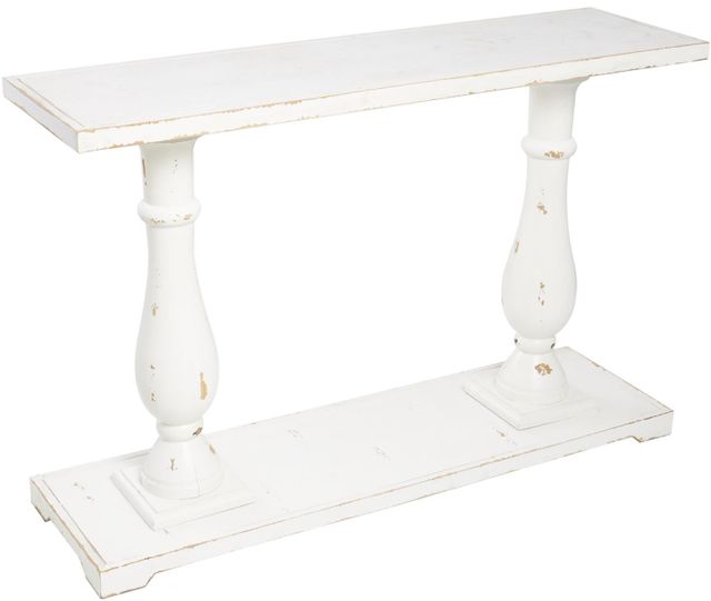 Deco Marche Distressed White Console Table-0