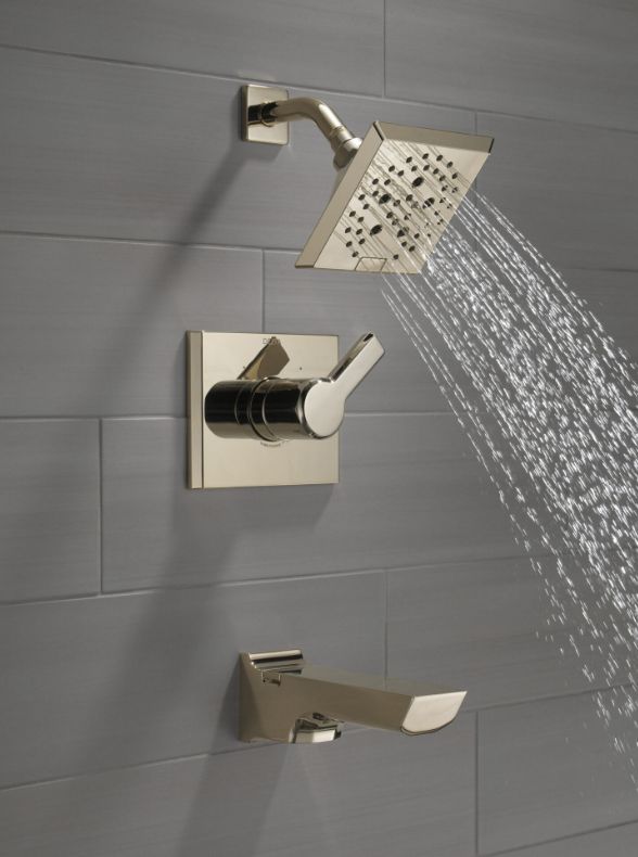 Delta Pivotal® Monitor® 14 Series Lumicoat® Polished Nickel H2Okinetic® Tub and Shower Trim-1