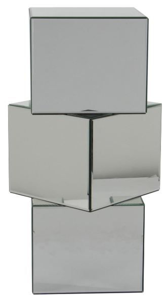 Deco Marche U Select Silver Cube Side End Pedestal Table-1