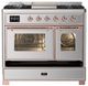 Ilve® Majestic III 40" Stainless Steel Pro Style Dual Fuel Liquid Propane Range with Triple Glass Door and Copper Trim-2