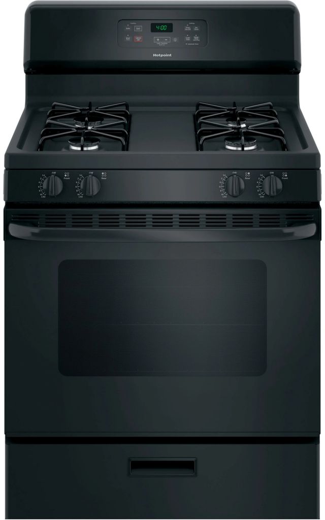 Hotpoint® 30" Black Freestanding Gas Range-0