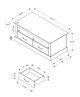 Monarch Specialties Inc. Dark Brown 42" Knotty Oak Coffee Table with 2 Doors-2