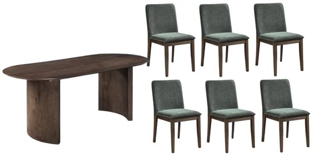 New Classic® Home Furnishings Kody 5-Piece Forest Green/Walnut Oval Dining Table Set-0