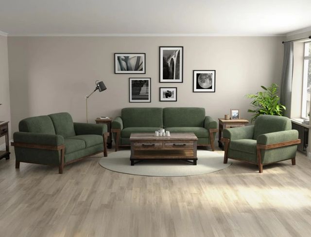 International Furniture Direct Loft Brown Olive Accent Chair-1