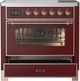 Ilve® Majestic III 36" Burgundy Pro Style Induction Range with Triple Glass Door and Copper Trim-3