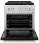 ZLINE Paramount 30" 4.2 Cu. Ft. Stainless Steel Gas Range with 4 Burner DuoPro™ Cooktop and Convection Gas Oven with Black Matte Door-3