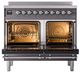 Ilve® Nostalgie II Noblesse 40'' Graphite Matte Pro Style Induction Range with Chrome Trim-2