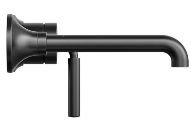 KOHLER® Tone™ Matte Black Wall-Mount Single-Handle Bathroom Sink Faucet-2