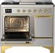 Ilve® Majestic III 40" Stainless Steel Pro Style Dual Fuel Natural Gas Range with Solid Door and Brass Trim-2
