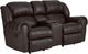 HomeStretch Laredo Dark Brown Manual Reclining Loveseat-0