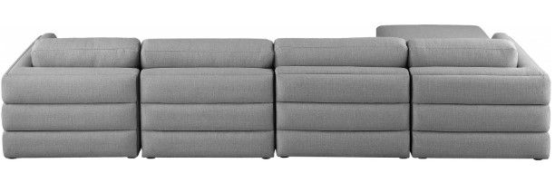 Meridian Furniture Beckham 5-Piece Grey Linen Polyester Modular Sectional-1