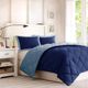 Olliix by Madison Park Essentials Larkspur Light Blue and Navy Twin/Twin XL 3M Scotchgard Reversible Down Alternative Comforter Set-0