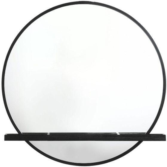 Coaster® Arini Black Round Dresser Mirror with Shelf -1