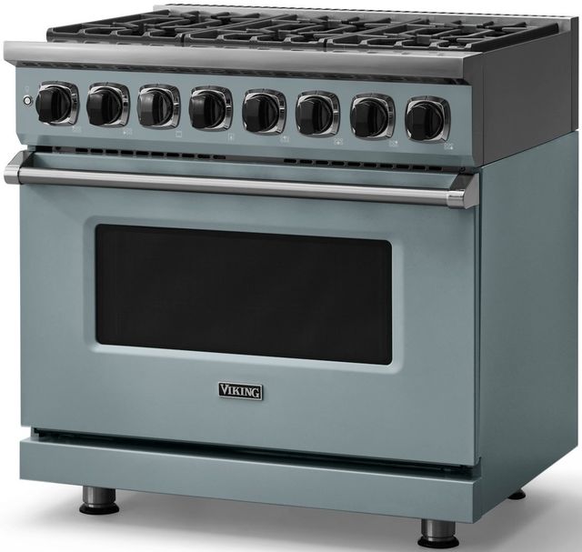 Viking® 7 Series 36" November Sky Pro Style Dual Fuel Range-3
