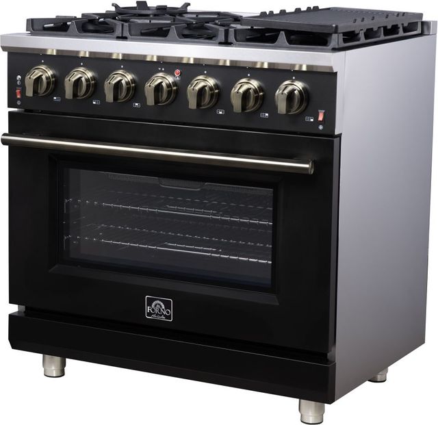FORNO® Massimo Series Alta Qualita 36" Black Pro Style Gas Range-3