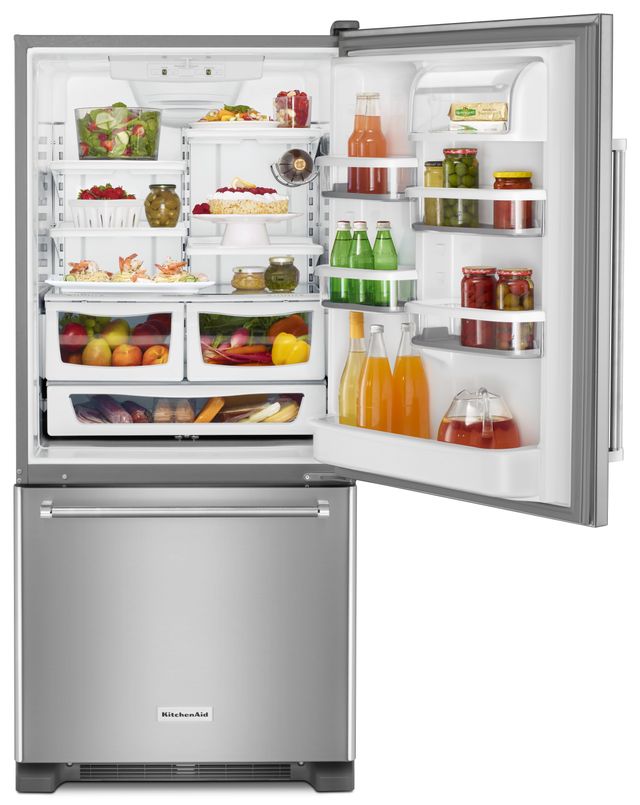 KitchenAid® 30 in. 18.6 Cu. Ft. Stainless Steel Bottom Freezer Refrigerator-2
