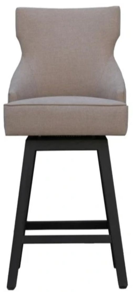Nest Home Collections Lacey Barbury Linen/Black Swivel Counter Stool-1