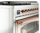 Ilve® Nostalgie II Noblesse 48'' Stainless Steel Pro Style Dual Fuel Range with Copper Trim-4