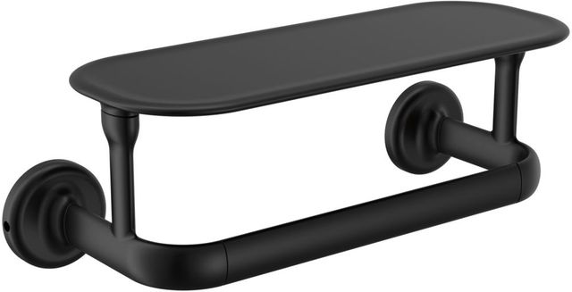 Delta Bonacci™ Matte Black 8" Towel Bar with Shelf-0