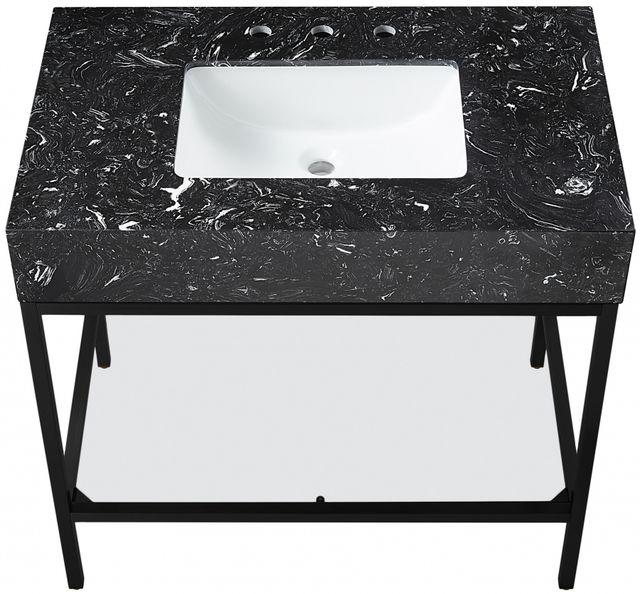 Meridian Furniture Marmo Black/Matte Black 36" Bathroom Vanity-3