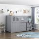 Homelegance® Orion Gray Twin Youth Low Loft Bunk Bed with Bookcase and Dresser-1