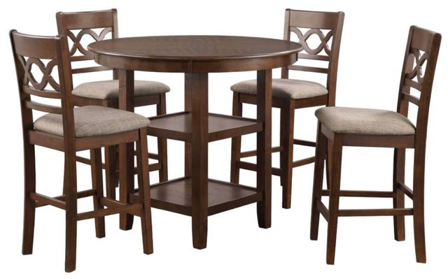 New Classic® Home Furnishings Cori 5-Piece Cherry Counter Height Dining Set-0