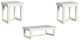 Elements International Catilin 3-Piece White Ocassional Table Set with Beige Base-0
