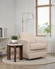 LH Home Remix Round Brown Coffee Table with Travertine Top-1