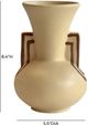 TOV Furniture Earthenware Beige Ceramic Line Art Trumpeter Vase-2