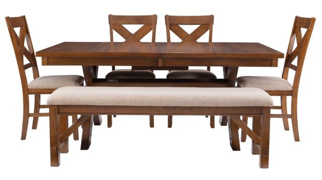 Powell® Kraven 6-Piece Dark Hazelnut Dining Set-1