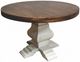 Million Dollar Rustic Dark Brown 48"W Round Table with White base-0