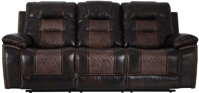 American Wholesale Furniture Commander Brown Manual Reclining Sofa-0