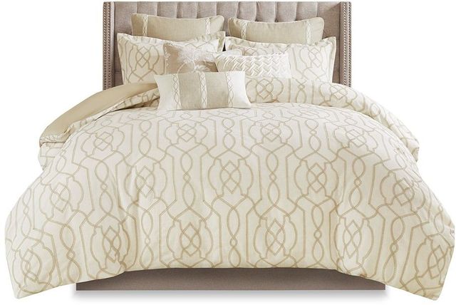 Olliix by Madison Park Signature Clarity Neutral Queen Comforter Set-0