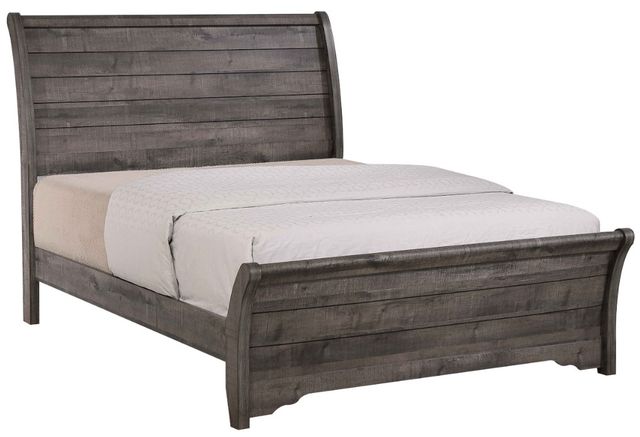 Crown Mark Coralee Gray King Sleigh Bed-0