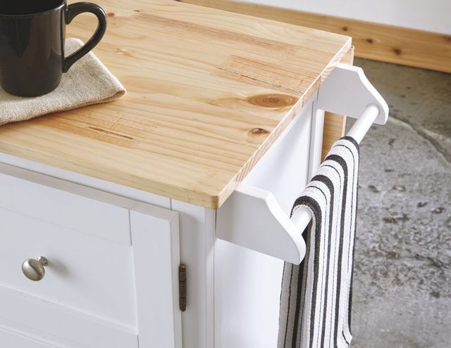 Signature Design by Ashley® Withurst White/Light Brown Kitchen Cart-4