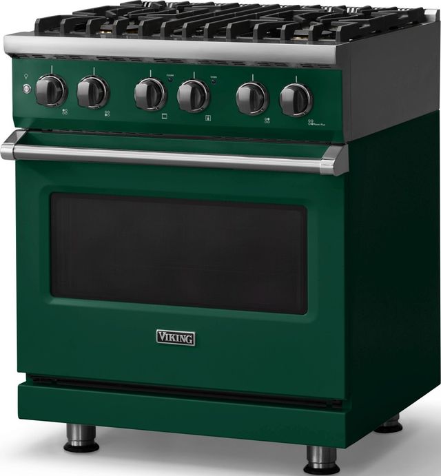 Viking® 5 Series 30" Ivy Pro Style Dual Fuel (NG) Range with Polished Chrome Trim-3