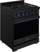 Thor Kitchen Gordon Ramsay Collection 30" Black Pro Style Gas Range with Precision Knob Control and Blue Trim-2