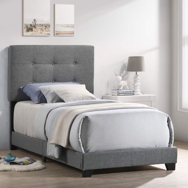 Intercon Addyson Gunmetal Youth Twin Upholstered Panel Bed-1