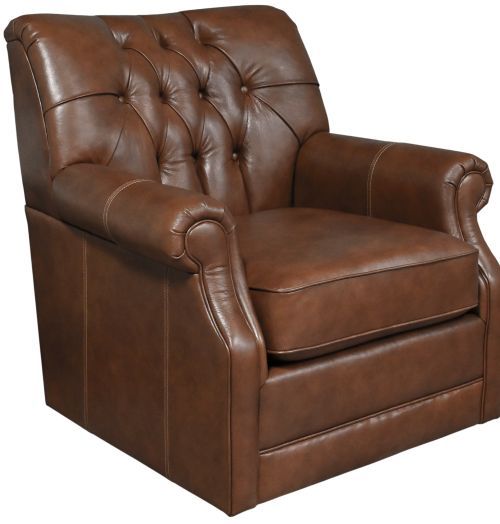 England Furniture Customizable Perry Leather Swivel Chair-1